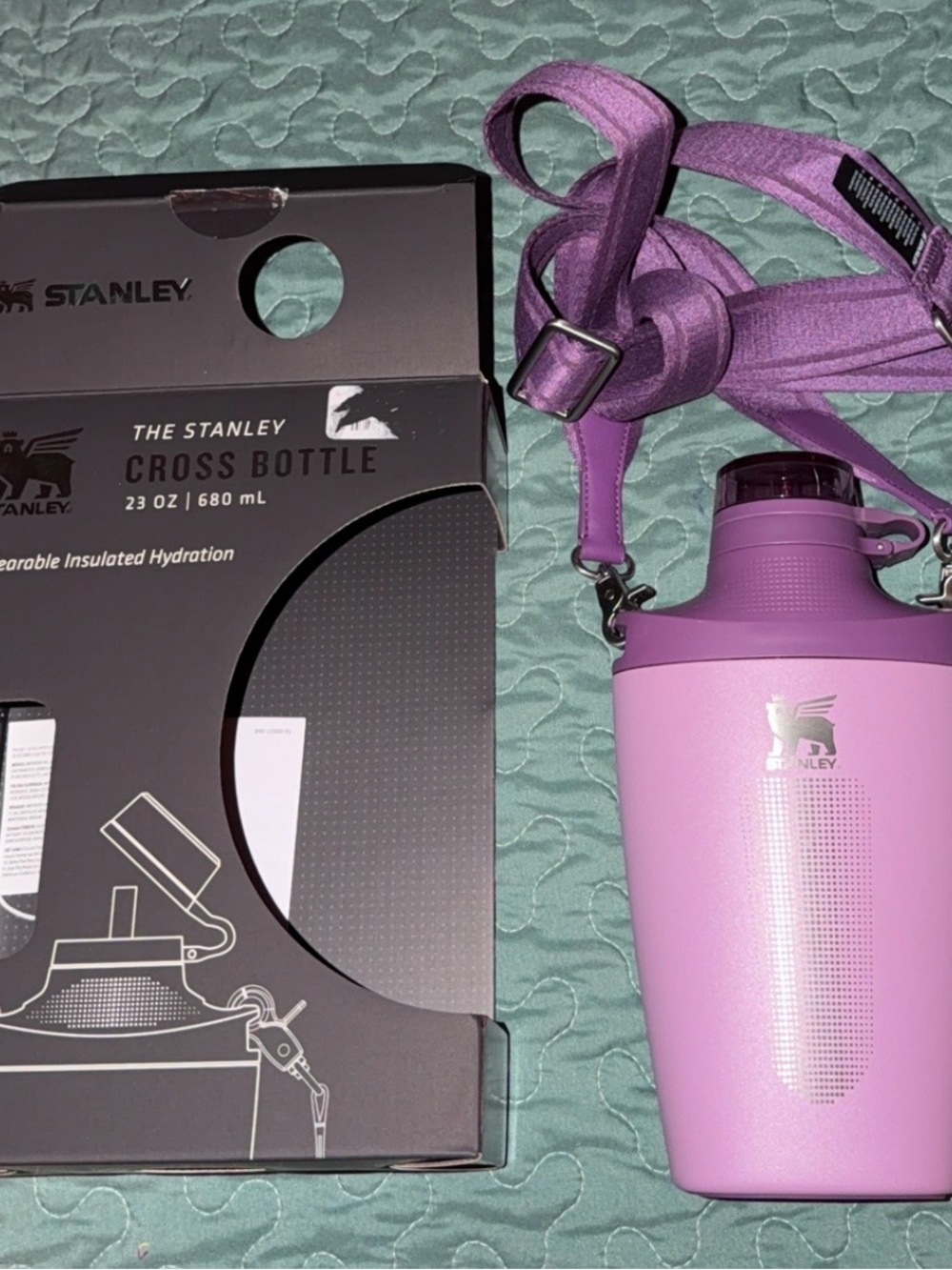 Stanley Purple Cross Bottle with Strap - 23 oz